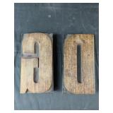Large Block Print Letter Carved Wood Late 1800s