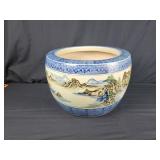 Asian Flower Pot Vase 16"w 11"t