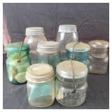 8 Variety Jars - Different sizes and lids