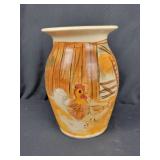 7" Vase with Chickens