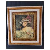 Victorian Woman in Large Hat 28.5w 33.5t