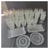 Group of Pressed Glasses and Plates - 3 Water