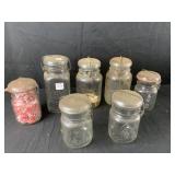 7-Mason jars pints and quarts all glass flip lids