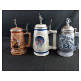 3 Avon Beer Stein Mugs - A Century Of B