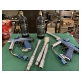 2 VL Orion paintball guns with barrels and 1/2