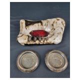 Ashtrays - Glass Ashtrays Have Sterling Edges