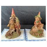 2-Handcrafted Evels Gnomes with Certificate of