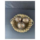 Brass decorative center piece bowl with 3