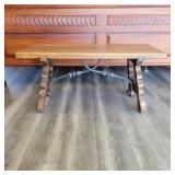 Wood Bench with Cast Iron Accents 35"Wx14"Dx17"T