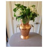 Copper Vase 19"T with Ceramic Handles