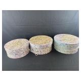 3 Hat boxes with lid
