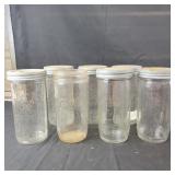 7 Freezer Jars (tall and skinny) - 1 missing lid