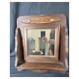 Wooden Shelf Mirror 16"w 18"t 4"d