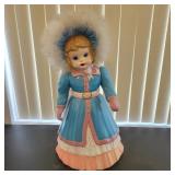 Ceramic Girl in Winter Coat and Mittens