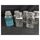7 Various Mason Jars, Longlife, Atlas, Kerr,