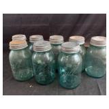 8 Blue Perfect Mason Jars - 2 Misprint