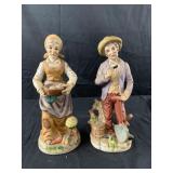 ANTIQUE OLD MAN WITH SHOVEL PORCELAIN