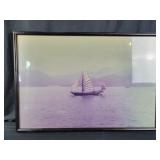 Vintage Sailing Boat Print 31.5w 21.5t