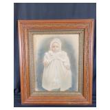 Vintage Baby Print 29"t 24.5w (has water damage