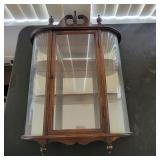 Mirrored back What Not Hanging Display Shelf