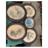 5 framed pictures oval 14x12 Gould1-Norman