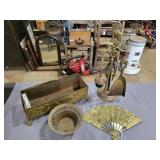 Brass miniature fire place set, Brass Fan and more