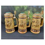 3 Avon Indians of the American Frontier Steins