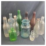 Misc Group of Assorted Glass Jars and Bottles -