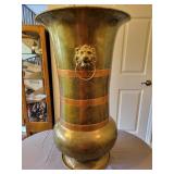 Large Brass and Copper Vase 26Tx14.5W