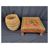 Wooden Indian Chowki/Bajot/Low Table/Hand Painted