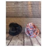 2 Bucket Hats - One Blue Corduroy and Tie Die