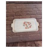 Fire King Fleurette Wheat Snack Tray Missing Cup