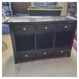 Dark Brown TV Console Organizing Cabinet with 6
