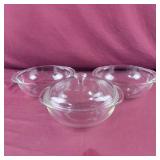 3 Pyrex Round Clear Glass Casserole Dishes (1
