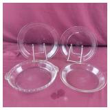 4 Glass Pie Plates (one is Deep dish)