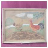 Watercolor Chicken Painting 17"x13"