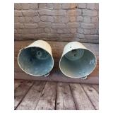 2 Metal Bucket Light Fixtures