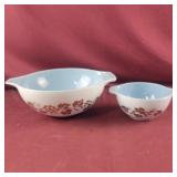 Golden Grape on Delphite Blue Pyrex Bowls