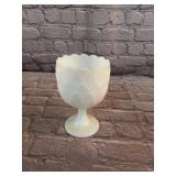 Large White Milk Glass Compote Goblet