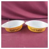 2 Pyrex Old Orchard Oval Casserole dishes