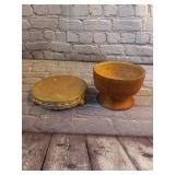 Wooden Wide Pestal Bowl and Base