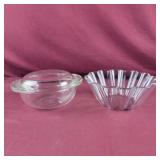 Pyrex Covered Dish (chip in lid) and Scalloped