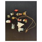 Group of Christmas Costume Jewelry including