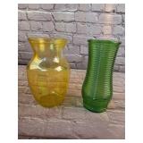 Yellow and Green Vases