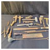 Group of Tools- Mallets, Files, saw, Ratchet