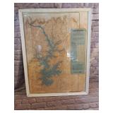 Framed Lake Norman Map Some Water Damage