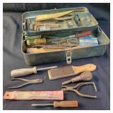 Metal Toolbox with contents