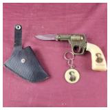 Buffalo Bill Folding Gun handle knife in Holster