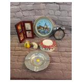 Lot of Decor, Ashtray, Harley Clock, Picture