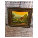 Oil Painting of Home place and Creek